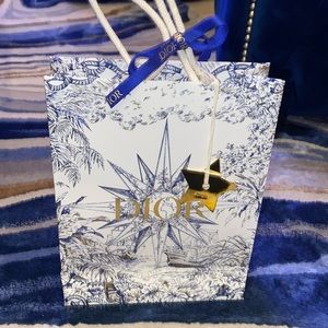 Christian DIOR Empty Shopping Bag with Gold Print & Dior Metal Star Orna…